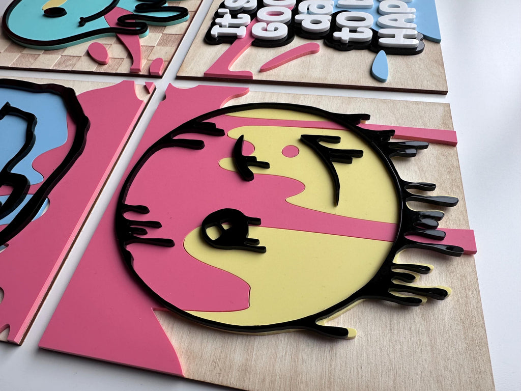 Funky Smiley Face Decor: Colorful Kids Room Wall Art