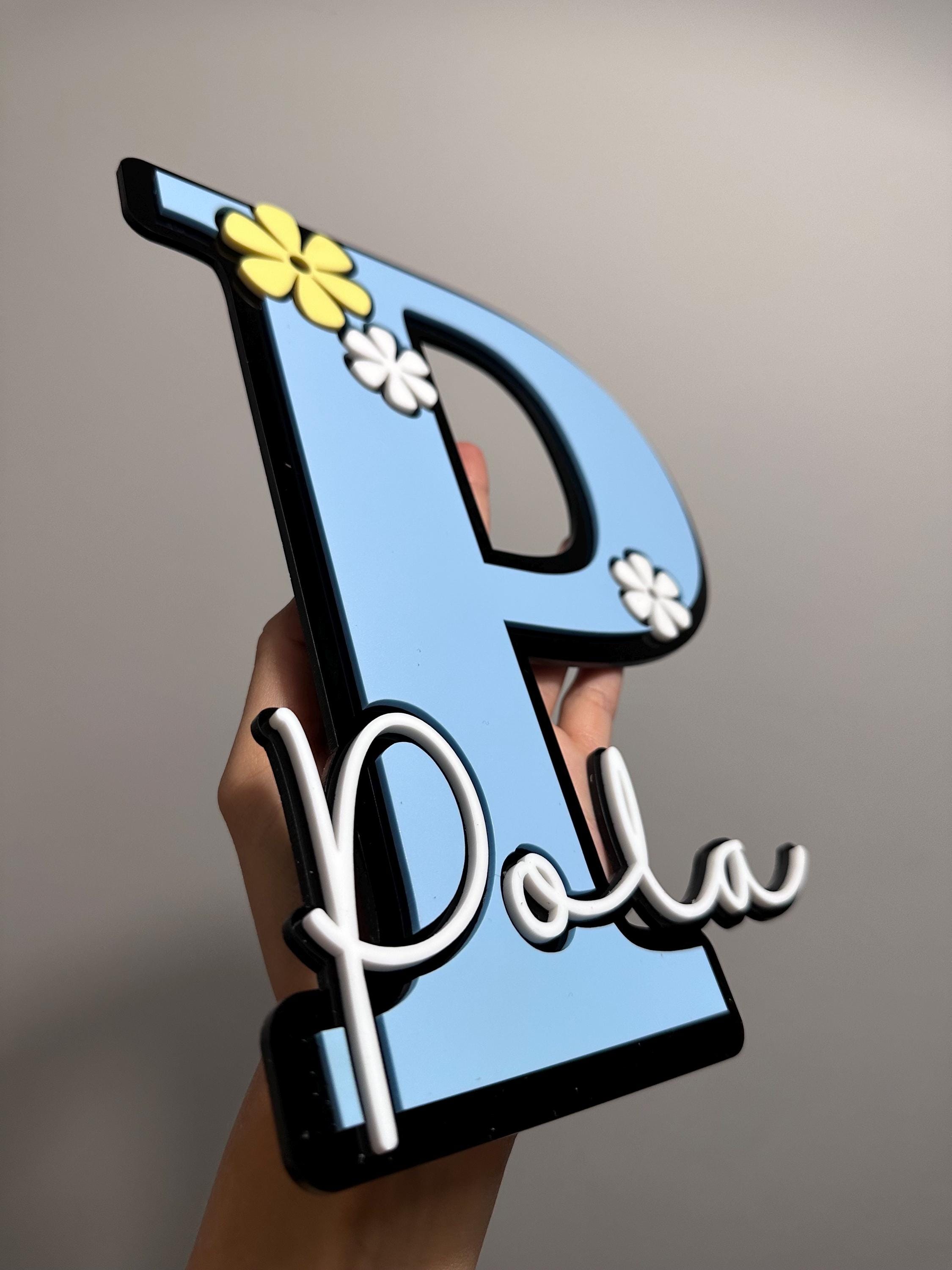 Personalised Floral Acrylic Letter Name Sign