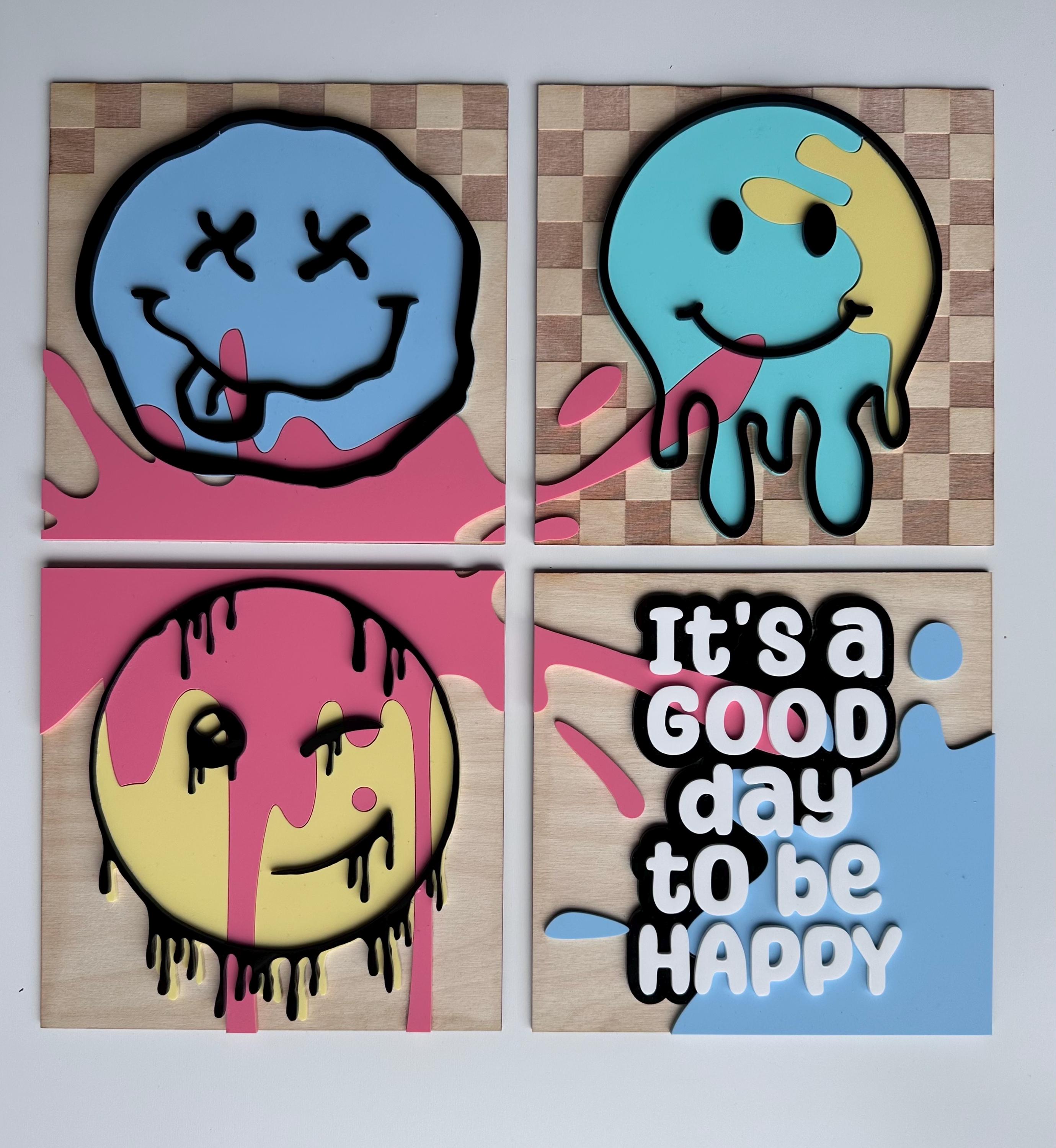 Funky Smiley Face Decor: Colorful Kids Room Wall Art