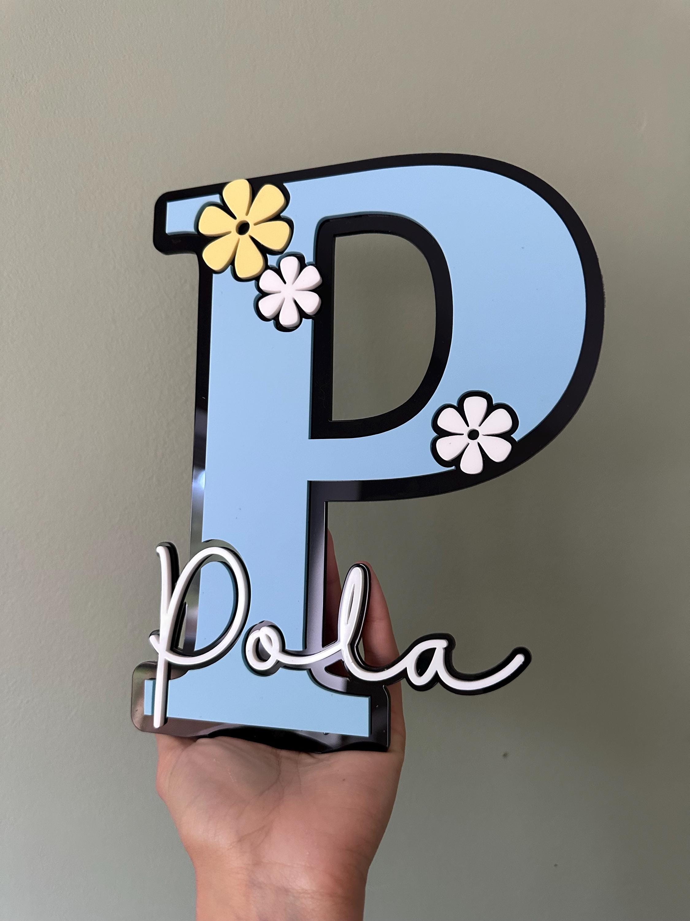 Personalised Floral Acrylic Letter Name Sign
