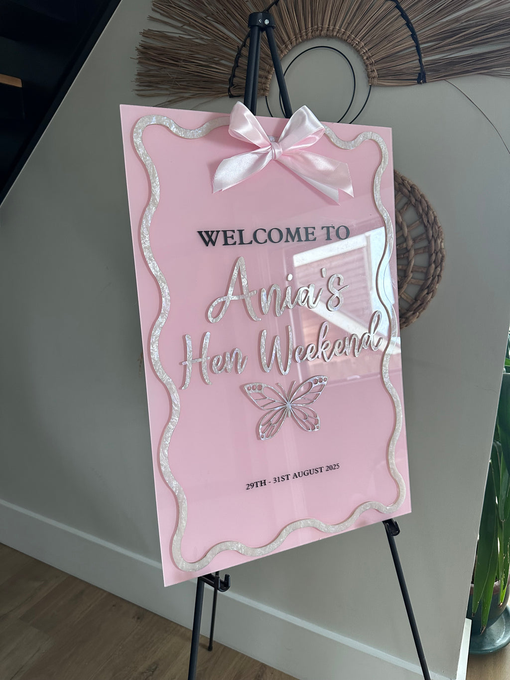 Personalised Hen Party Welcome Sign, Bachelorette Party Entrance Signage, Custom bridal Shower Decor