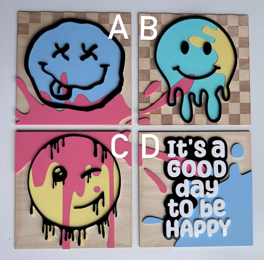 Funky Smiley Face Decor: Colorful Kids Room Wall Art