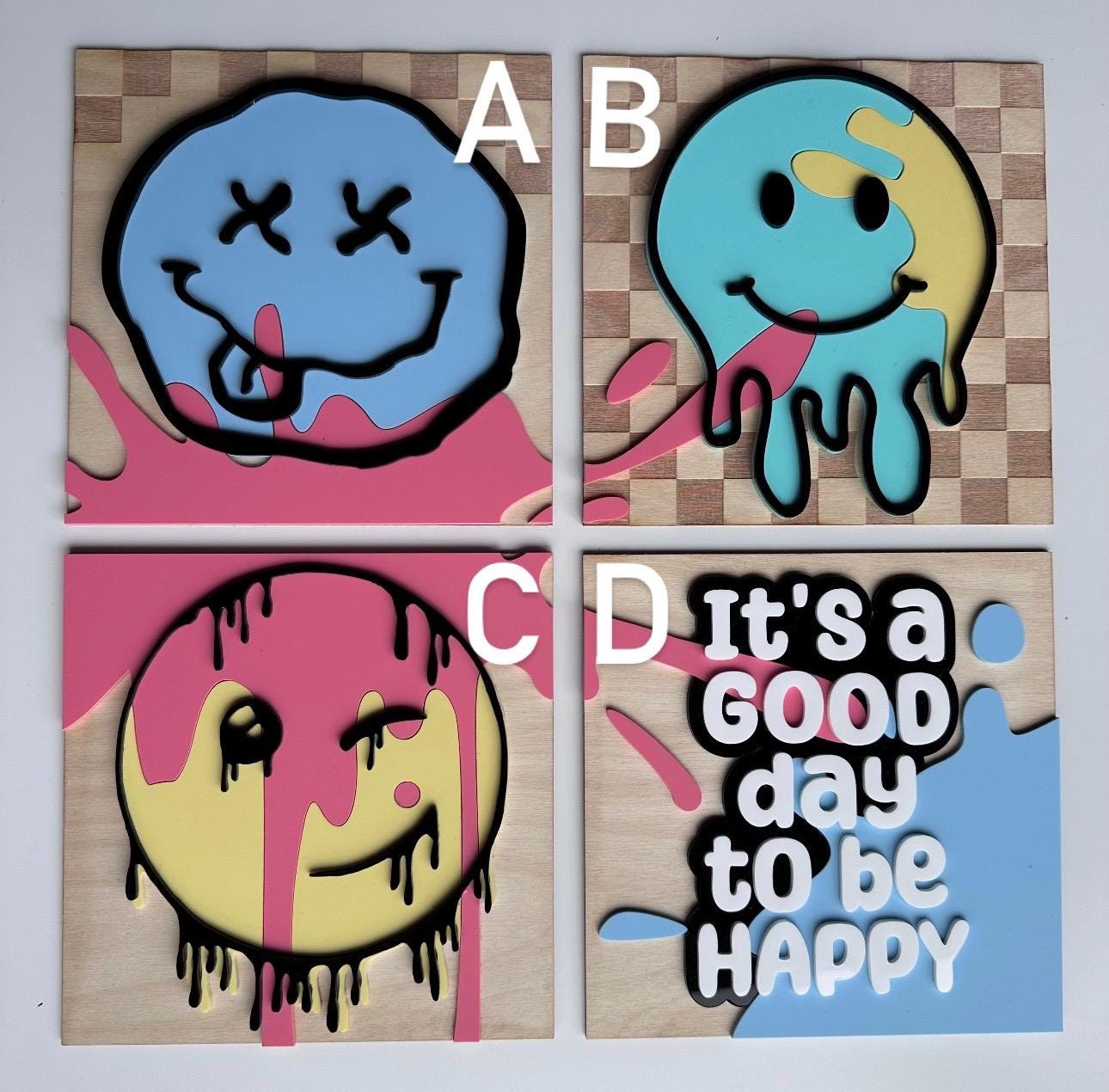 Funky Smiley Face Decor: Colorful Kids Room Wall Art