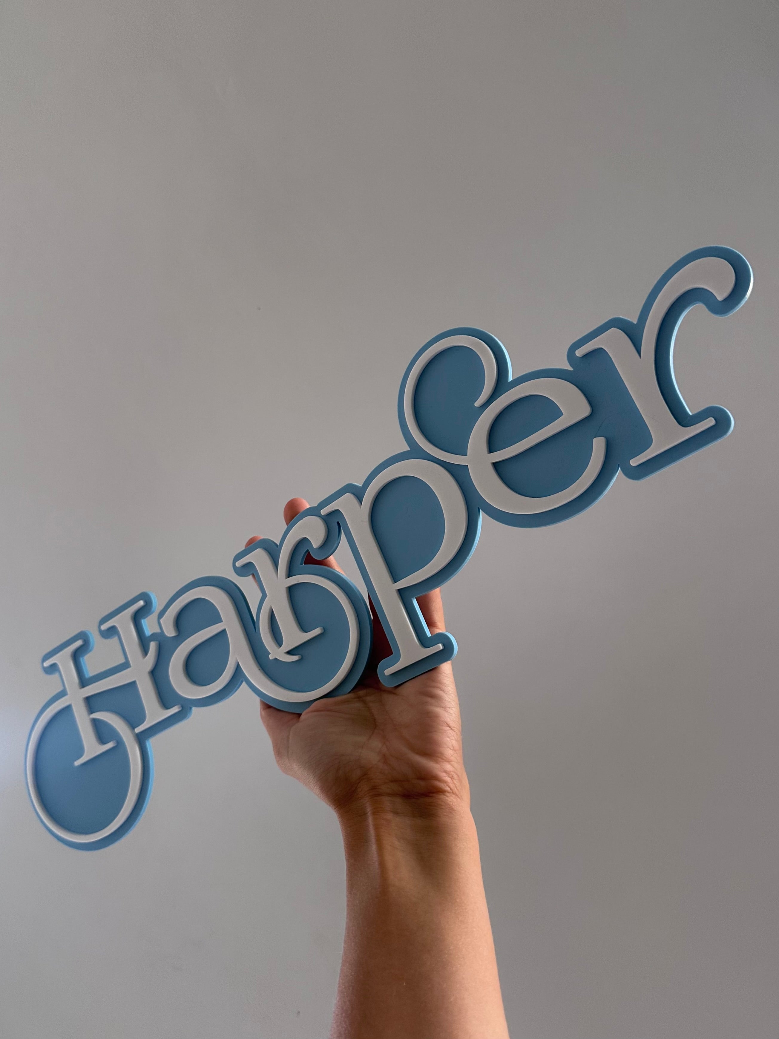 Custom name sign - double layered acrylic signage - personalised wall decor