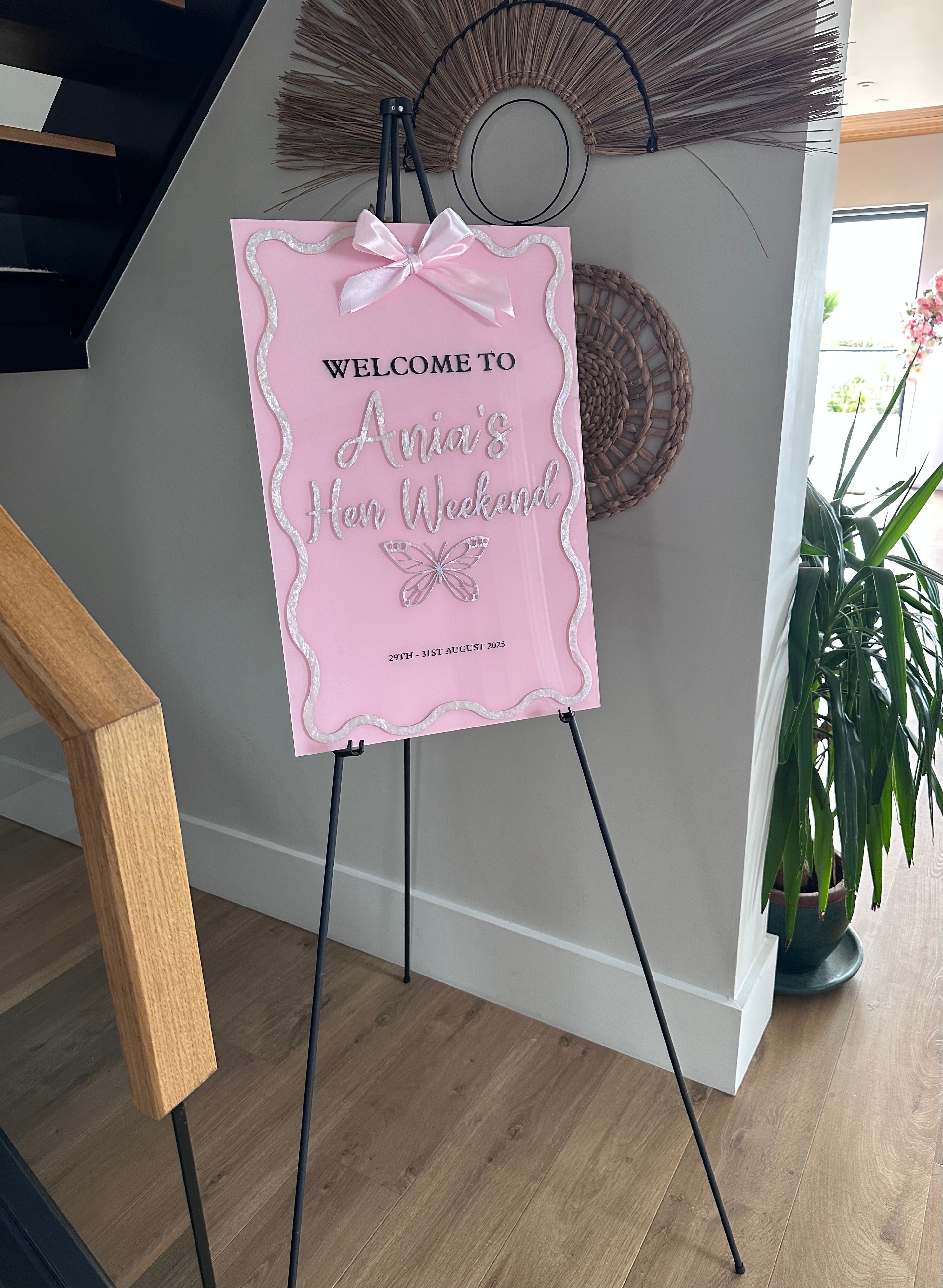 Personalised Hen Party Welcome Sign, Bachelorette Party Entrance Signage, Custom bridal Shower Decor