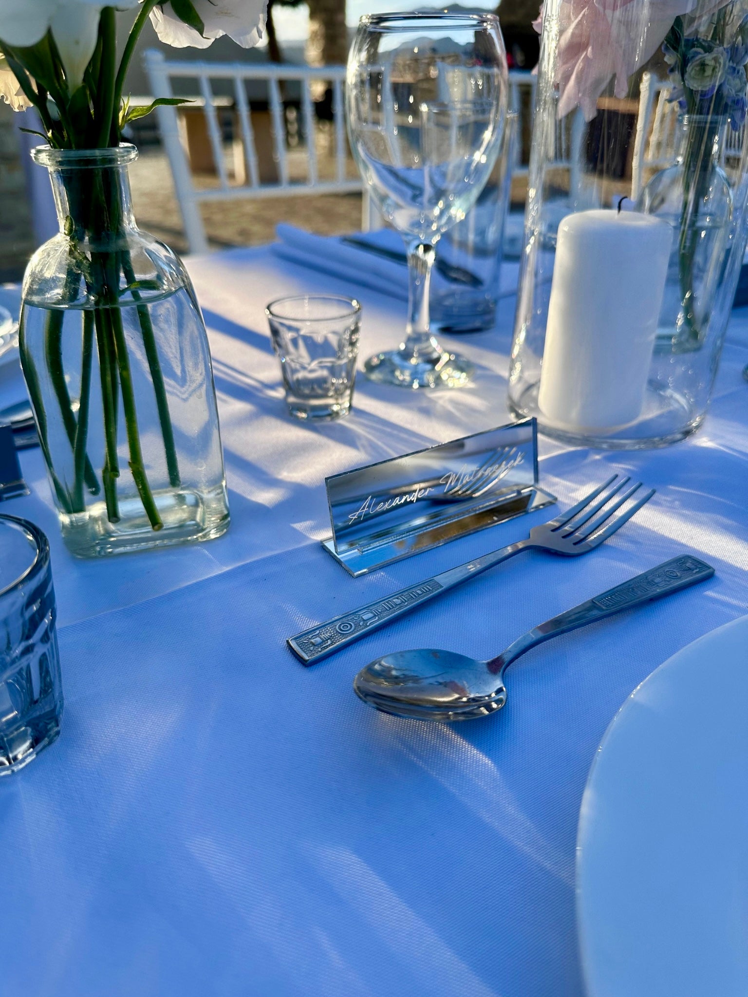 Luxury mirror name tags - Wedding place cards