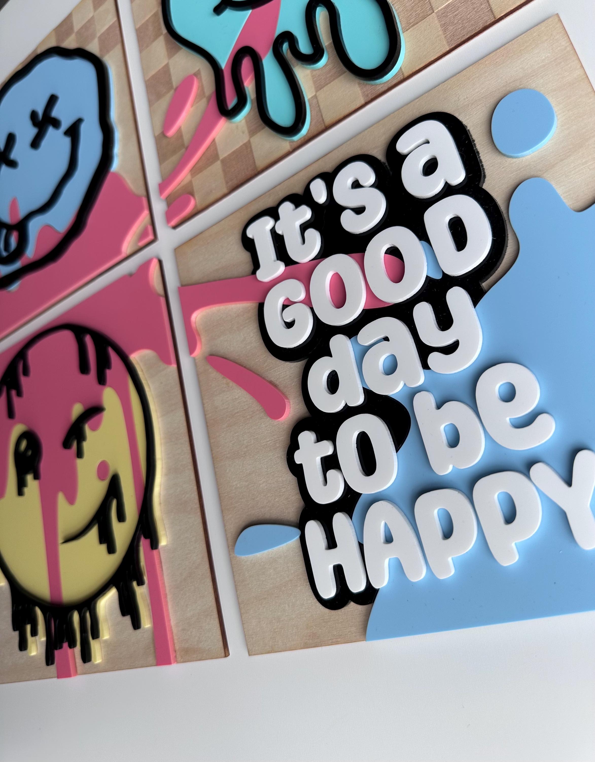 Funky Smiley Face Decor: Colorful Kids Room Wall Art