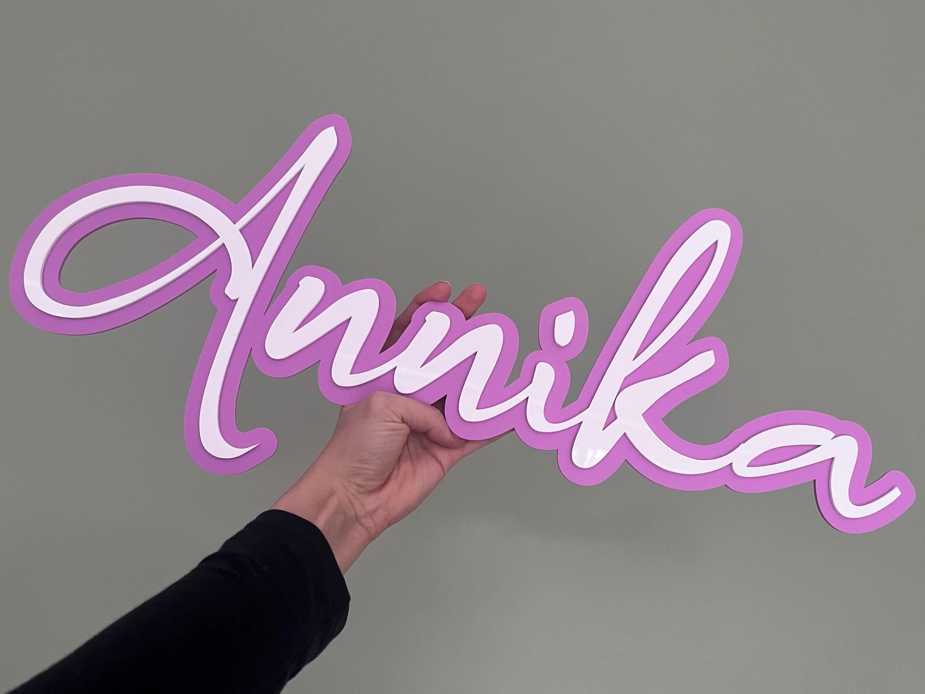 Custom name sign - double layered acrylic signage - personalised wall decor