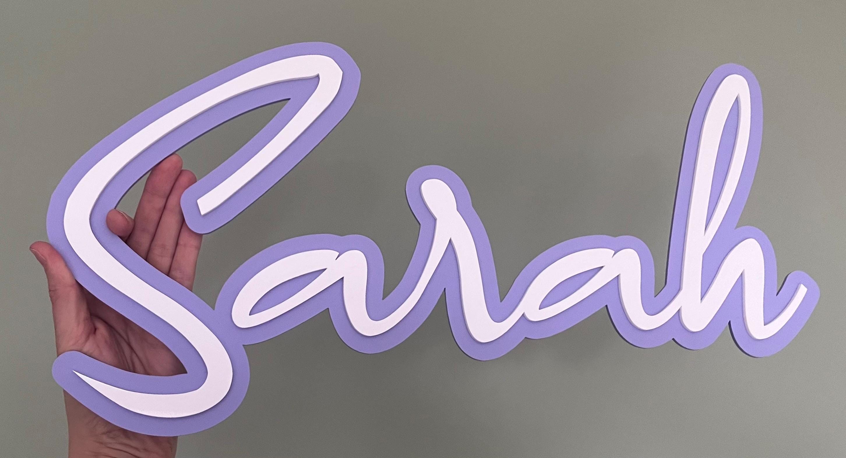 Custom name sign - double layered acrylic signage - personalised wall decor