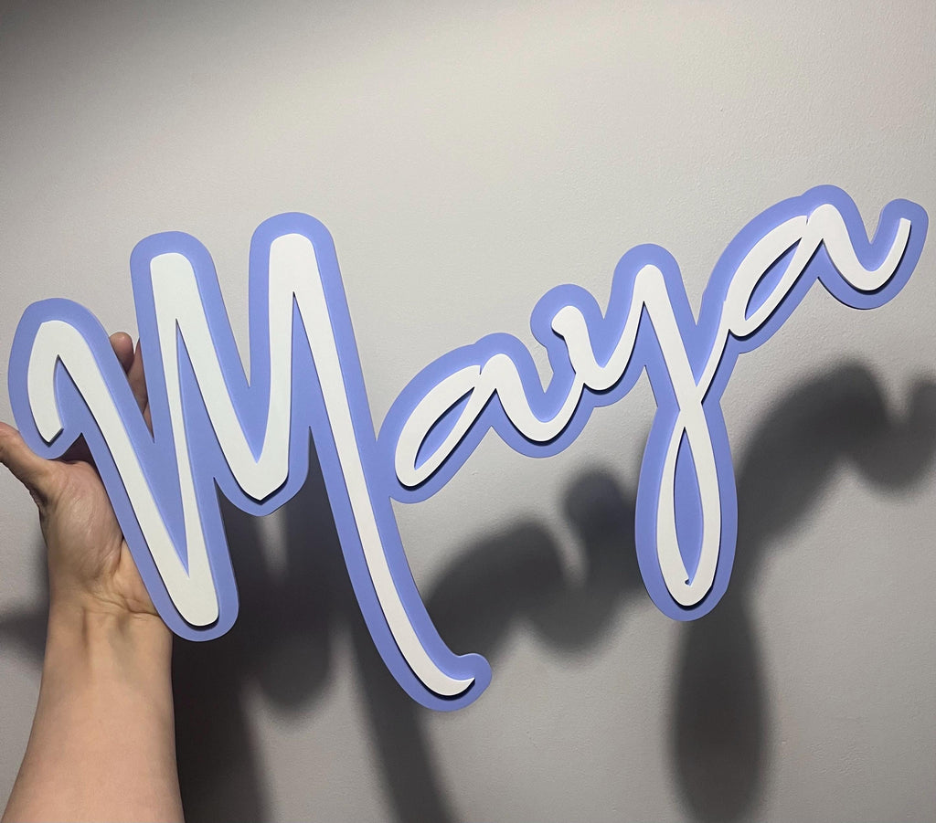 Custom name sign - double layered acrylic signage - personalised wall decor