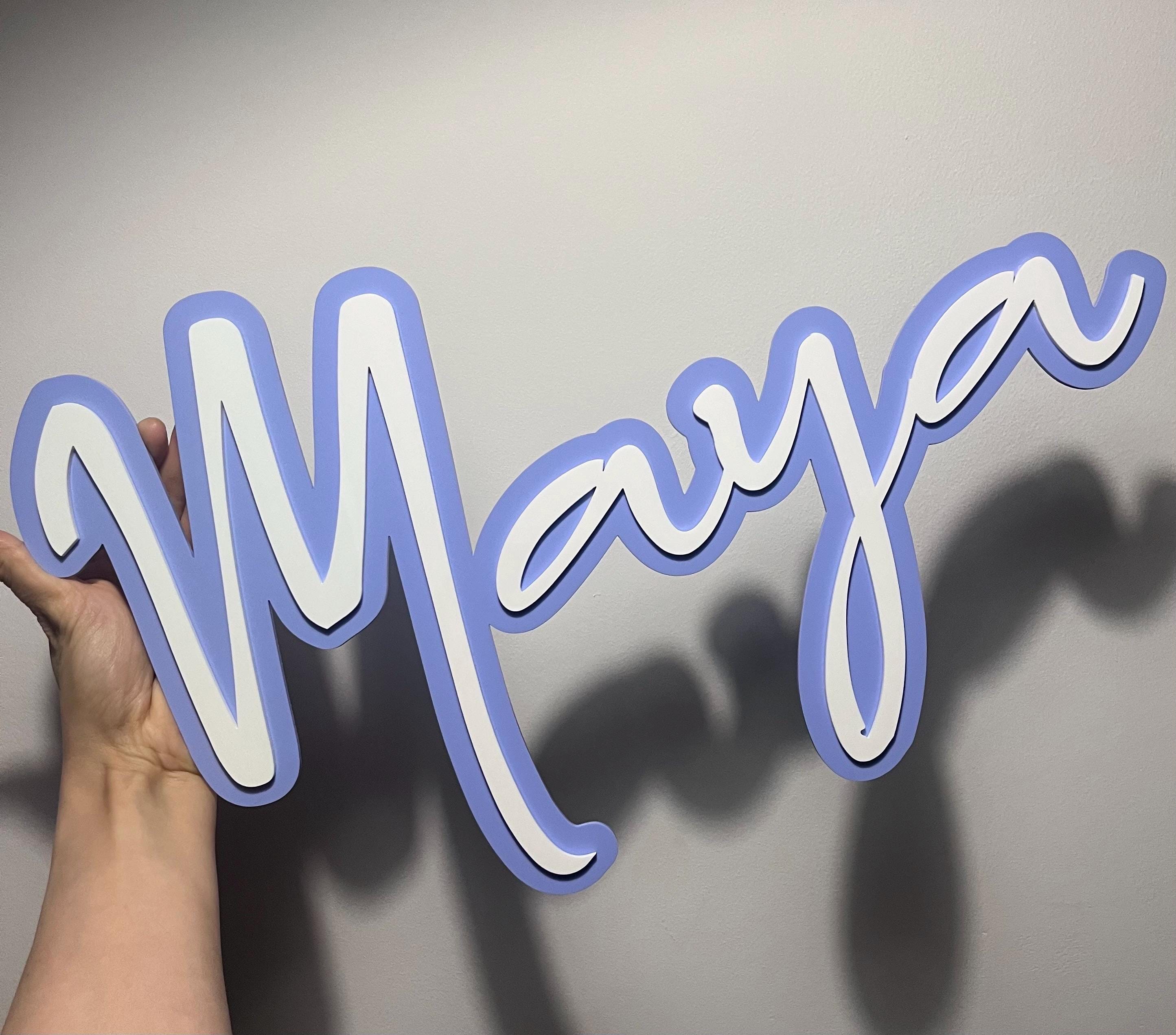 Custom name sign - double layered acrylic signage - personalised wall decor