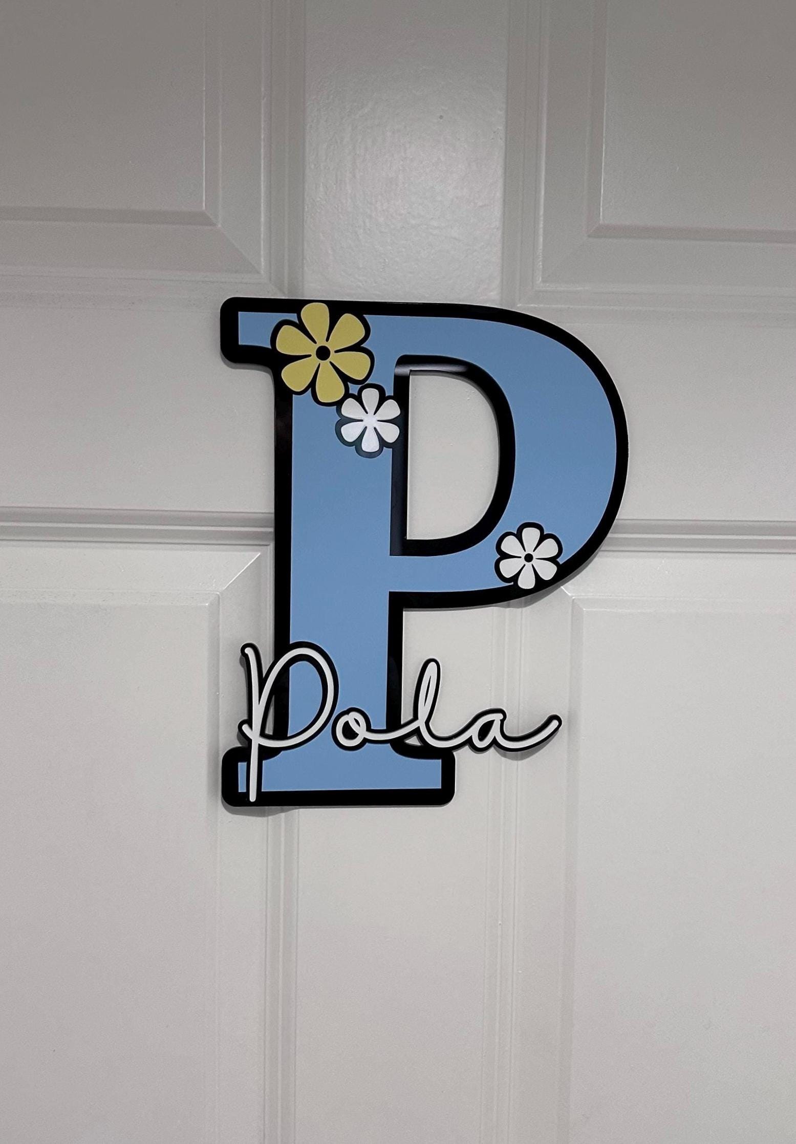 Personalised Floral Acrylic Letter Name Sign
