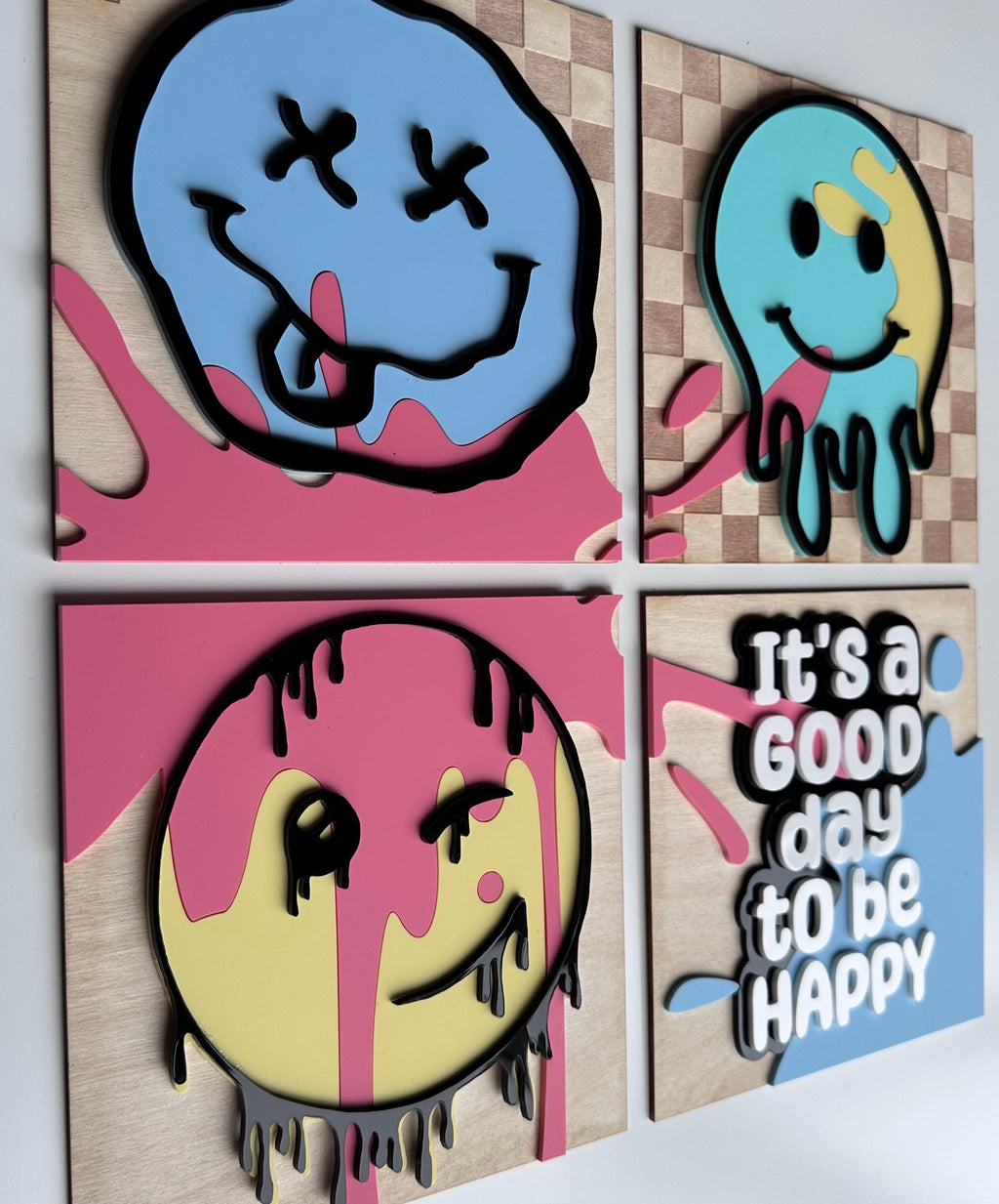 Funky Smiley Face Decor: Colorful Kids Room Wall Art